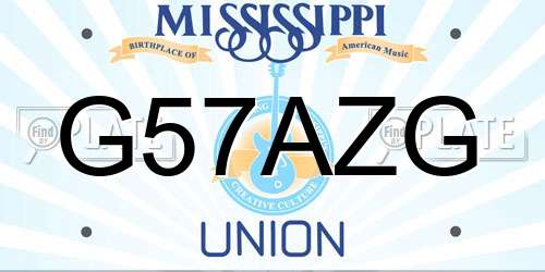G57AZG Mississippi License Plate