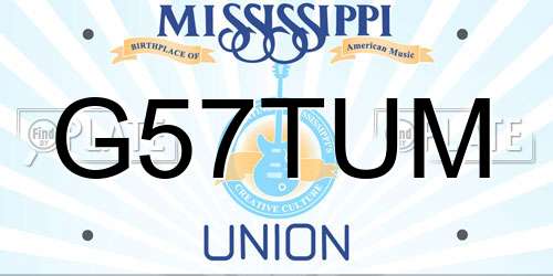 G57TUM Mississippi License Plate