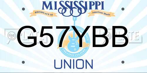 G57YBB Mississippi License Plate