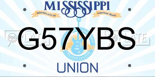 G57YBS Mississippi License Plate