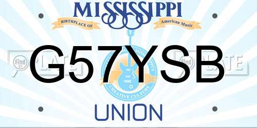 G57YSB Mississippi License Plate