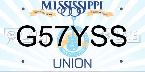 G57YSS Mississippi License Plate