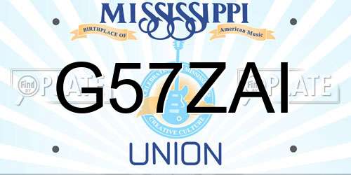 G57ZAI Mississippi License Plate
