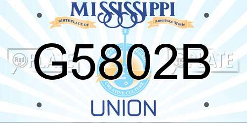 G5802B Mississippi License Plate