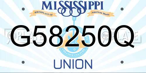 G58250Q Mississippi License Plate