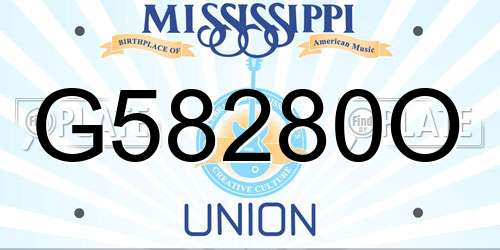 G58280O Mississippi License Plate