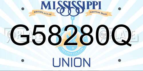 G58280Q Mississippi License Plate