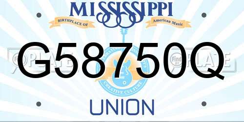 G58750Q Mississippi License Plate