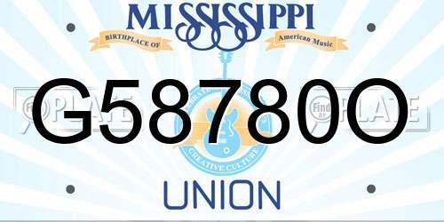 G58780O Mississippi License Plate