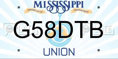 G58DTB Mississippi License Plate