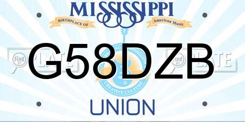 G58DZB Mississippi License Plate