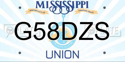 G58DZS Mississippi License Plate