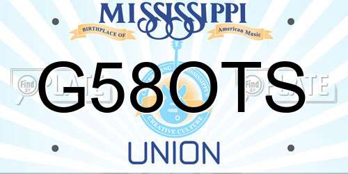 G58OTS Mississippi License Plate