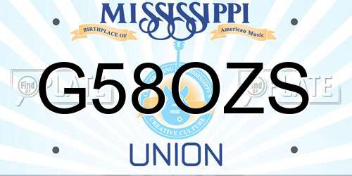 G58OZS Mississippi License Plate