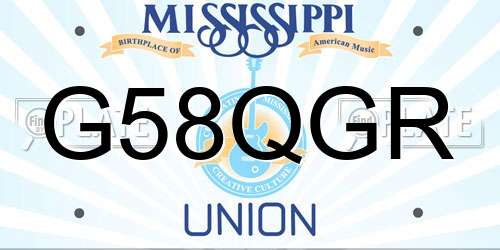 G58QGR Mississippi License Plate
