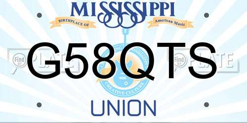 G58QTS Mississippi License Plate