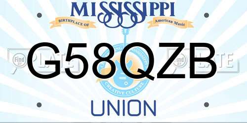 G58QZB Mississippi License Plate