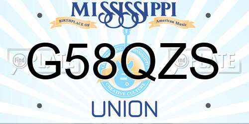 G58QZS Mississippi License Plate