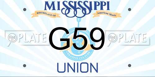 G59 Mississippi License Plate