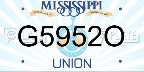 G5952O Mississippi License Plate