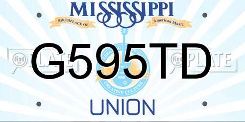 G595TD Mississippi License Plate