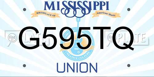 G595TQ Mississippi License Plate