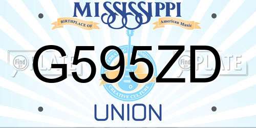 G595ZD Mississippi License Plate