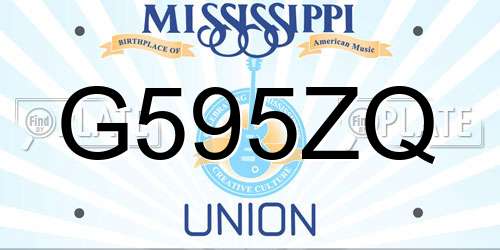 G595ZQ Mississippi License Plate