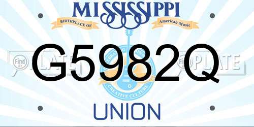 G5982Q Mississippi License Plate