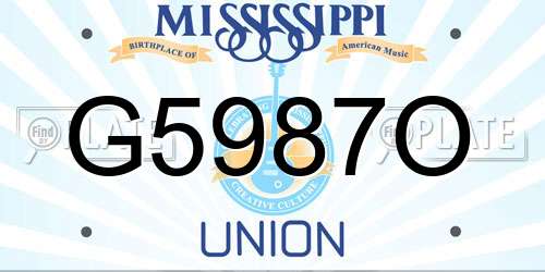 G5987O Mississippi License Plate