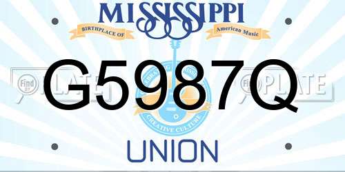 G5987Q Mississippi License Plate