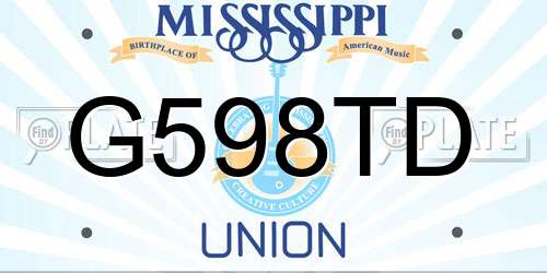 G598TD Mississippi License Plate