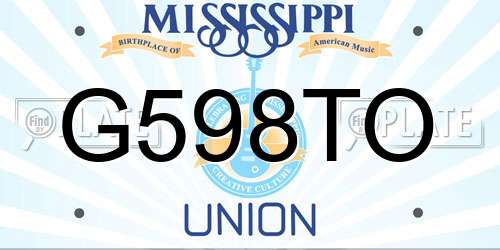 G598TO Mississippi License Plate