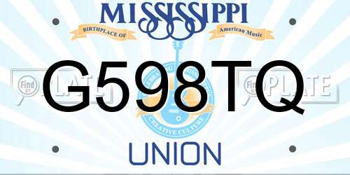 G598TQ Mississippi License Plate