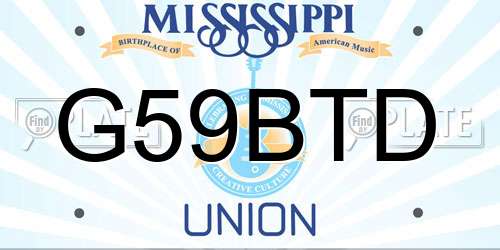 G59BTD Mississippi License Plate