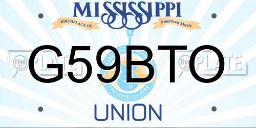 G59BTO Mississippi License Plate