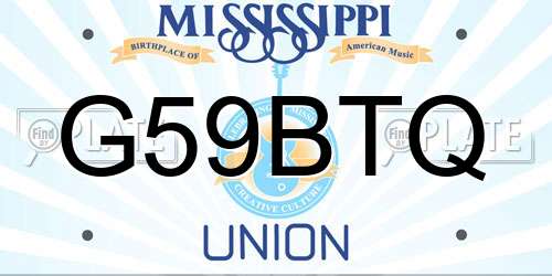 G59BTQ Mississippi License Plate
