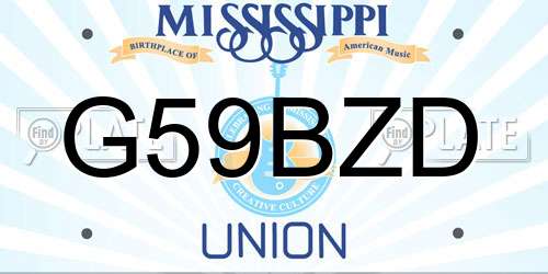 G59BZD Mississippi License Plate