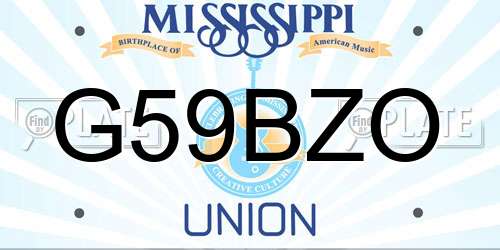 G59BZO Mississippi License Plate
