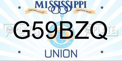 G59BZQ Mississippi License Plate