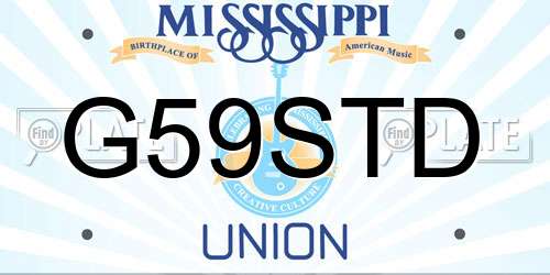G59STD Mississippi License Plate