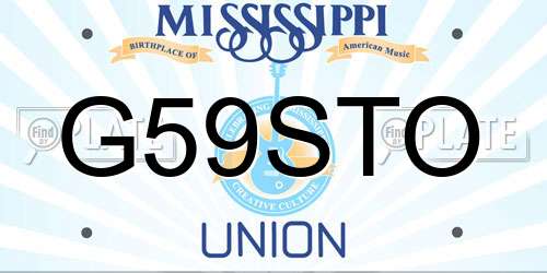 G59STO Mississippi License Plate