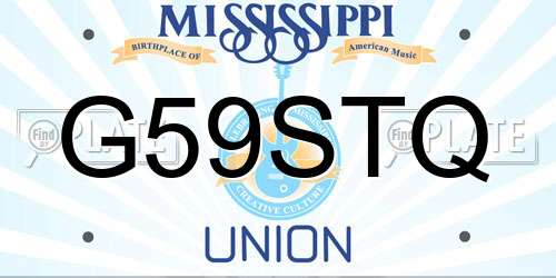 G59STQ Mississippi License Plate