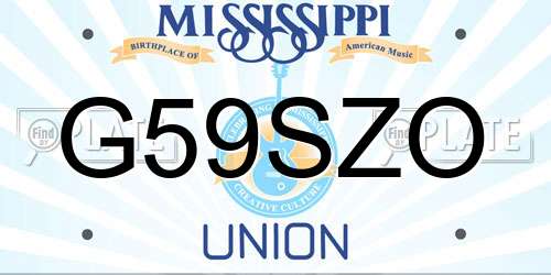 G59SZO Mississippi License Plate