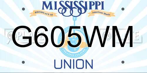 G605WM Mississippi License Plate