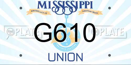 G610 Mississippi License Plate