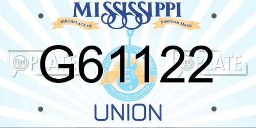 G61122 Mississippi License Plate