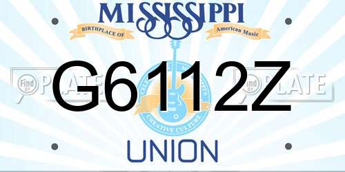 G6112Z Mississippi License Plate