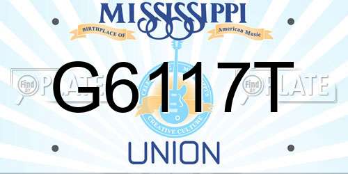 G6117T Mississippi License Plate