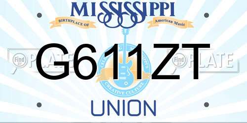G611ZT Mississippi License Plate